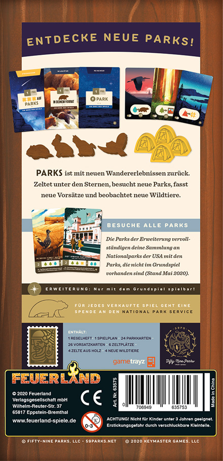 PARKS, Feuerland Spiele