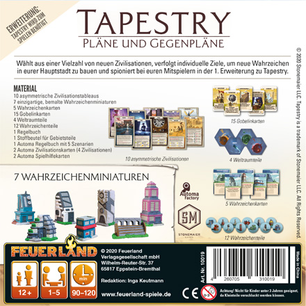 Tapestry - Pl�ne und Gegenpl�ne, Feuerland Spiele