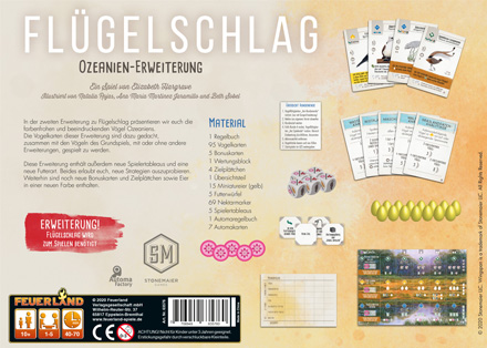 Flügelschlag Ozeanien Erweiterung, Feuerland Spiele